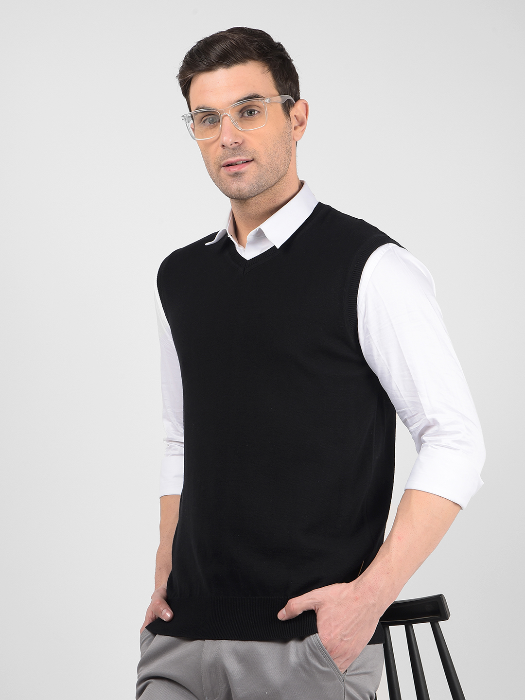 Numero Uno Men Solid Black Sweater